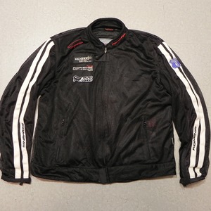 中古 [KOMINE] バイク用 ライディングメッシュジャケット レジェンド 07-014 メンズ 黒 ブラック 大きいサイズ 4XL 古着 ★b