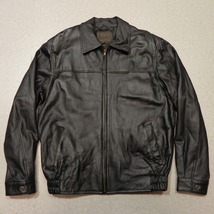 CHRISTIAN MODE Real Leather ラムレザージャケット ブルゾン 黒 ブラック 羊革 古着 革ジャン クリスチャンモード SIZE：LL ★h_画像1