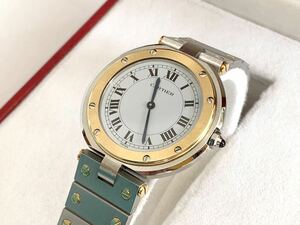 今月末セール!! ★新品・保証付 Cartier カルティエ サントス ラウンドSM 80s SANTOS ホワイトローマン デッドストック メンズ 男女兼用