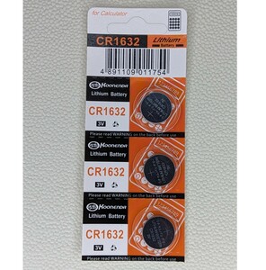 CR1632 リチウムボタン電池 3個 使用推奨期限 2028年12月【ア】