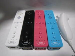 Wii リモコン モーションプラス 4個 ＋ ヌンチャク 白 1個 ＋ ストラップ 動作確認済 同梱歓迎