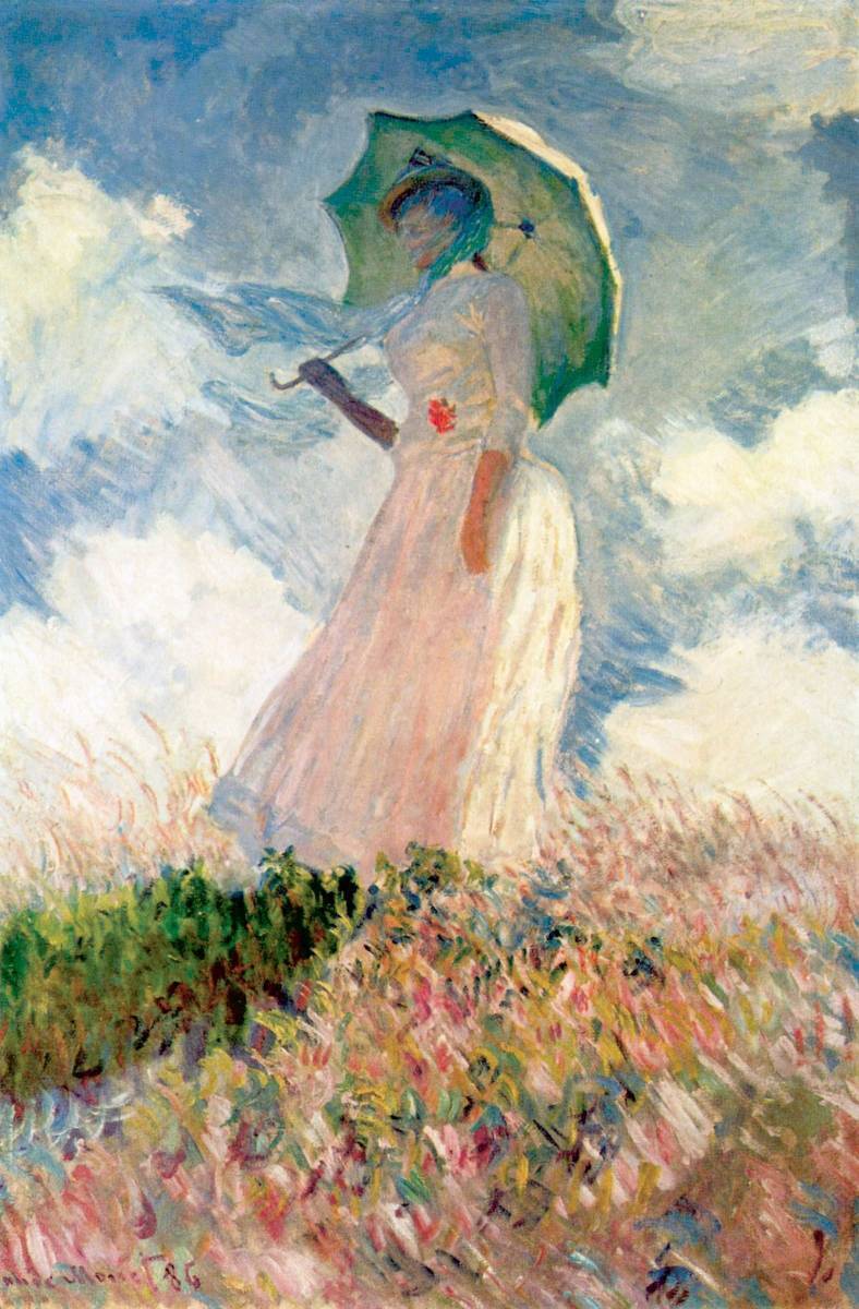 Nouveau, grand tableau au format A3 de la Femme à l'ombrelle de Monet, technique spéciale d'impression de haute qualité, pas de cadre, livraison incluse, super prix 1800 yens, Acheter maintenant, ouvrages d'art, peinture, autres