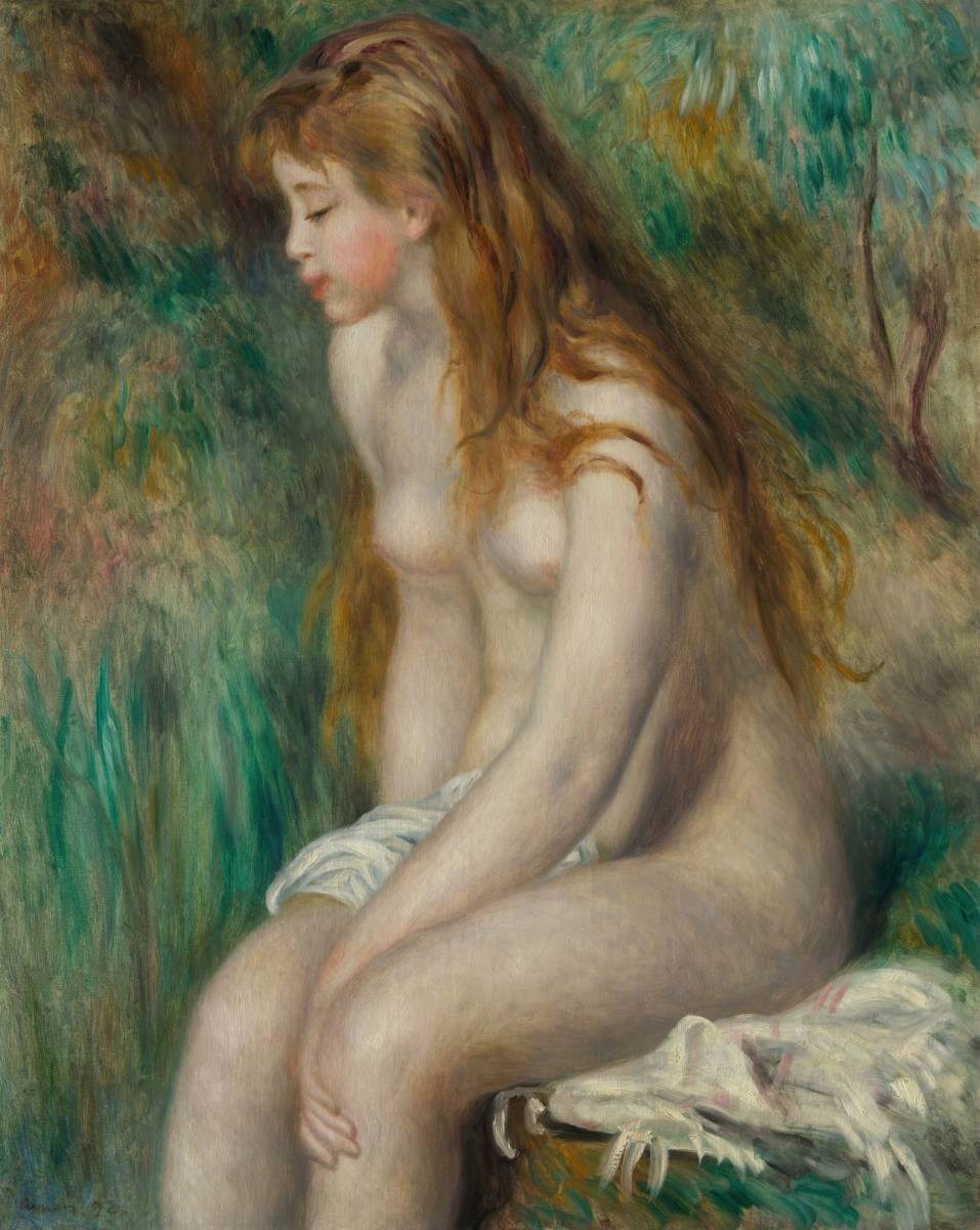Роскошный принт New Renoir's Girl Bathing, большой формат А3, без рамки, специальная цена 1800 иен (доставка включена) Купите сейчас, произведение искусства, Рисование, другие
