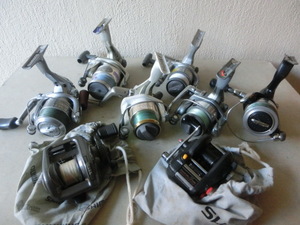 SHIMANOシマノ リール 8個 GT1000 Demi HOLIDAY SPIN XT3000 AERNOS2500 AERLEX2000 APERTO2000 HOLIDAYSPIN2000 AERNOS2000 ジャンク