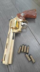 コクサイ 金属モデルガン コルト パイソン Colt Python 6インチ 24ｋ 