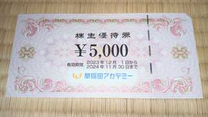 【即決　送料込み(匿名配送)】早稲田アカデミー 株主優待券　５０００円分