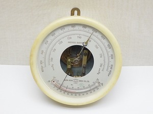 ★昭和レトロ 日本気象測器 アネロイド 気圧 温度計★ F764 ジャンク品