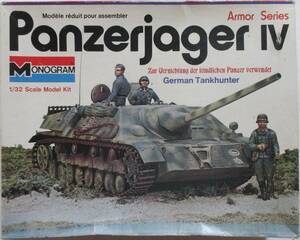 モノグラム（MONOGRAM）1/32 ドイツ陸軍 4号駆逐戦車（PanzerJager IV）短砲身・ラングコンバーチブル シェパード・ペイン箱絵 1973年初版!