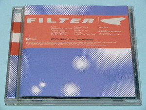 FILTER / TITLE OF RECORD // CD フィルター 