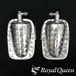 Royal Queenオリジナル♪少し訳あり 復刻版 ステンレス製 五光ミラー ウロコ柄(上) ハイウェイミラー 高速ミラー【RQMR2】