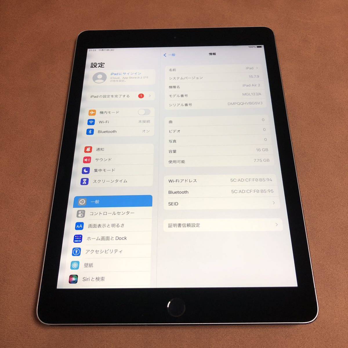 3805 【美品】【電池最良好】iPad Pro第1世代 32GB SIMフリー A1674