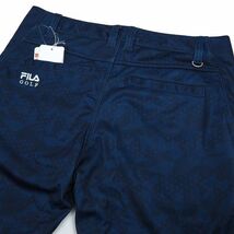 P707 新品 FILA GOLF フィラ ゴルフ 上下セット 3層ボンディング 裏起毛 ストレッチ ジャケット パンツ セットアップ 幾何学柄 L ネイビー_画像9