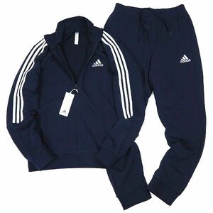 P598 新品 adidas アディダス 上下セット スウェット ジャージ フルジップ ジャケット パンツ セットアップ ３ストライプス 2XO ネイビー