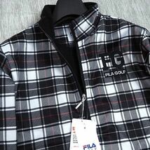 P731 新品 FILA GOLF フィラ ゴルフ 上下セット 3層ボンディング 裏起毛 ストレッチ ジャケット パンツ セットアップ チェック L ホワイト_画像6