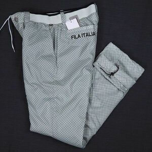 P661 新品 FILA GOLF フィラ ゴルフ 裏起毛 中綿 パンツ 裾ドローコード付き 撥水加工 蓄熱 保温 サイズM グレー