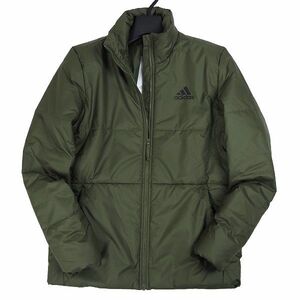 P742 新品 adidas アディダス フルジップ 中綿 ジャケット ブルゾン 3ストライプス ゴルフ XL オリーブ