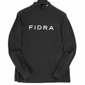 P778 新品 FIDRA フィドラ ゴルフ 秋冬 ビッグロゴ モックネック 起毛 ストレッチ シャツ ゴルフウエア M グレー