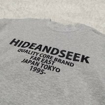 USA製◆Hide and Seek◆プリント加工 スウェットトレーナー 灰L/メンズ ハイドアンドシーク グレー クルーネック オーバーサイズ 丸首 長袖_画像6