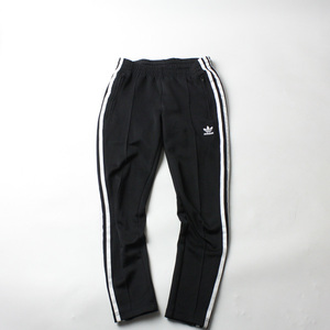 100円スタート！◆adidas アディダス ジャージパンツ ライン入り ブラック XSサイズ 23-1112bu07