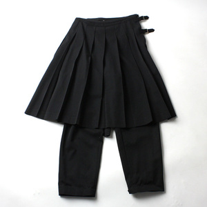 AD2003 robe de chambre ローブドシャンブル コムデギャルソン レイヤード プリーツ スカート パンツ 黒 Mサイズ RU-P001 23-1129bu01