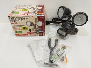 管理1344 OHM オーム電機 ピンタイプハロゲンセンサーライト ダブル GPR-150 防雨 WIDE170° 動作確認済み