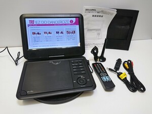 管理1341 SELLING ポータブルDVDプレーヤー PDV-KH917NT 9インチ 地デジチューナー搭載 ブラック リモコン他付 動作確認済み 現状品