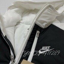 NIKE ナイキ レガシー 中綿 保温 フーディ ジャケット DD6858-100 白黒 M_画像6