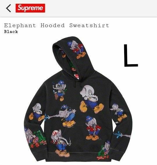 ※コレクション整理　新品！~Supreme~ Elephant Hooded Sweatshirt L BLACK