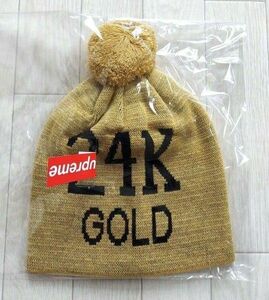 新品！Supreme　ニット帽　金ラメ　フリーサイズ　24KGOLD　ゴージャス ニットキャップ ビーニー