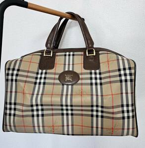 Burberrys Burberry сумка "Boston bag" Vintage парусина × кожа бежевый в клетку ZZ2