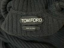 希少 名作 美品 TOM FORD 最高級 カシミヤ ウール リブ タートルネック ニット セーター 48 ブラック トムフォード イタリア製 国内正規品_画像9