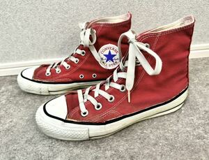 希少 converse ALL STAR 80s USA製 レッド US4.5 23.5cm 囲みロゴ 当て布 サイドステッチ コンバース オールスター ハイカット キャンバス