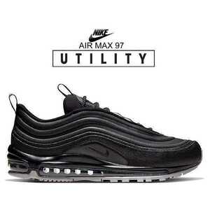 美品 NIKE AIR MAX 97 UTILITY 27.5cm エアマックス ウインター ユーティリティ 90 95 ナイキ エア ズーム リアクト スニーカー 靴 WH 干場