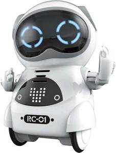 ホワイト ユーキャンロボット(Youcan Robot) ポケットロボット 簡単 英語 おしゃべり ロボット おもちゃ 知育玩具 