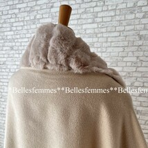 ★Belles*★肩掛けするだけでお洒落マダムの雰囲気*ポケット付きフェイクファーフリンジストール*ショール*マフラー*220*be*カシミアタッチ_画像9