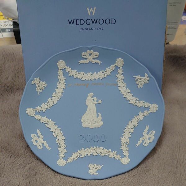 【未使用品】WEDGWOOD ウェッジウッド イヤープレート 2000 ジャスパー