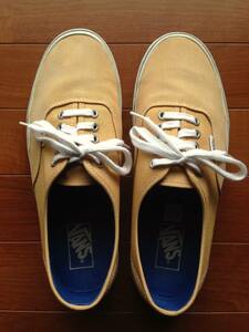 VANSスニーカー Authentic オーセンティック size:9.5/27.5cmイエロー系 オレンジ ベージュ 黄色 sneaker era エラ サーファー スケーター