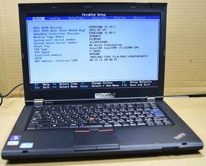 起動確認のみ(ジャンク扱い) レノボ ThinkPad T420 CPU:Core i5-2520M RAM:4G HDD:250G (管:KP039　 