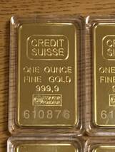 Z55）スイス・CREDITSUISSE1オンス・1oz記念金貨コイン・インゴット金貨バー6枚 No.610876等_画像2