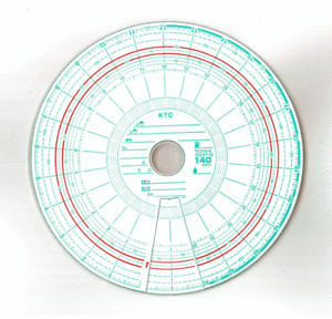 タコグラフチャート紙　7日140km　赤ライン 小芝記録紙 KM-7-140-2C（10組入り）