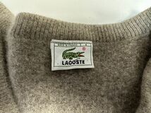 ☆US古着 LACOSTE ラコステ Vネック セーター ニット ワニロゴ 刺繍 ベージュ茶系【Lくらい】ウールレーヨン　◆4154◆_画像5