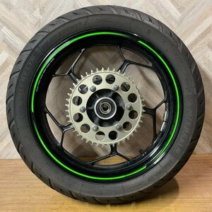 【O01-7】カワサキ ニンジャ Ninja 250 EX250L リアホイール タイヤ付 振れなし!! 動作確認済み 純正部品 動画有!!