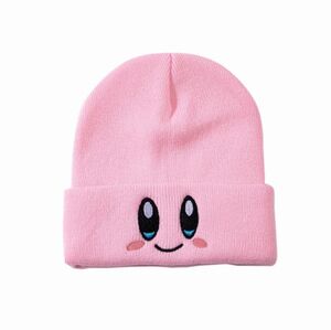 星のカービィー　ピンク　ニット帽　レディース　ニットキャップ　ビーニー 毛糸帽子　ハロウィン　Kirby 【値下げ不可】