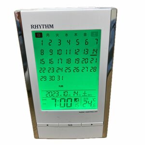 目覚まし時計 電波時計 カレンダー 温度計 アラーム 白