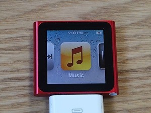 ◆◆iPod nano 第6世代 A1366 8GB レッド モデル:MC693J そこそこきれい 動作良好 バッテリ消耗|N6-1036◆◆