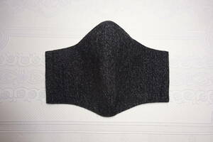 LLサイズ 17×28㎝ ブラック ウール デニム調 ノーズワイヤー入り 2L ビッグサイズ 大きいサイズ インナーマスク ハンドメイド