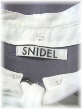 送料無料*スナイデル/SNIDEL*リボンプリーツ付け衿ニットワンピース/パフショルダー/ウォッシャブル/F_画像6