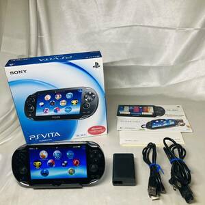 ★1円〜 動作確認済 SONY PS Vita PCH-1100 AB01 3G Wi-Fiモデル 本体 クリスタルブラックPlay Station crystal black FW3.74 