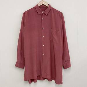80s COMME des GARCONS oversize rayon long sleeve shirt pink Comme des Garcons big size VINTAGE archive 3100100
