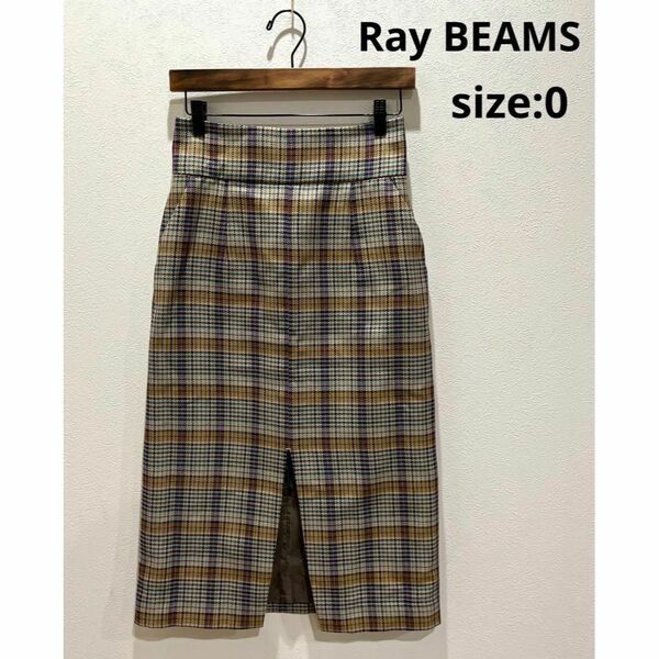 レイビームス Ray BEAMS スカート チェックスカート ベージュ系 0
